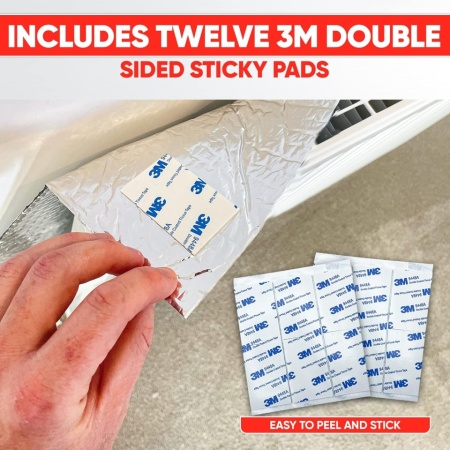 Folie Reflectorizantă pentru Calorifer 5m x 60cm, Rolă Izolație Termică cu Bandă Adezivă Inclusă, Reducere Pierderi de Căldură - Img 5