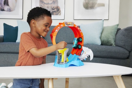 HOT WHEELS MONSTER TRUCKS PISTA SPIRALA IZBIREA RECHINULUI CU 1 MASINUTA MEGA WREX INCLUSA - Img 3