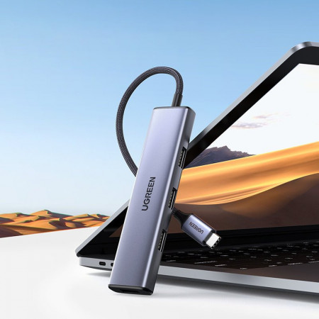 Hub Ugreen USB Type C - 4x USB 3.2 Gen 1 silver (CM473 20841) - Img 2