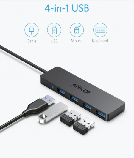 Hub USB 4 x USB 3.2 Anker, negru - Img 2