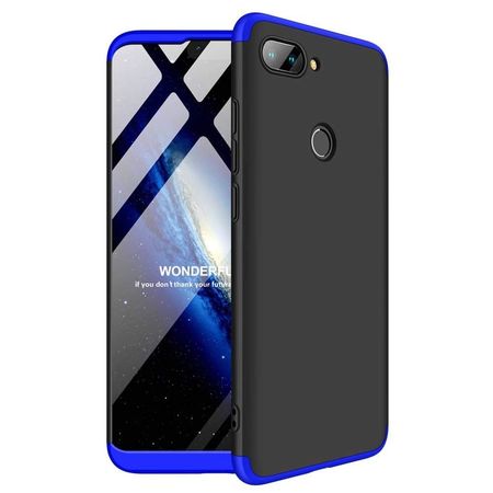 Husa 360° Matte Full Protection Gema Mixt pentru Xiaomi Mi 8 Lite , negru-albastru