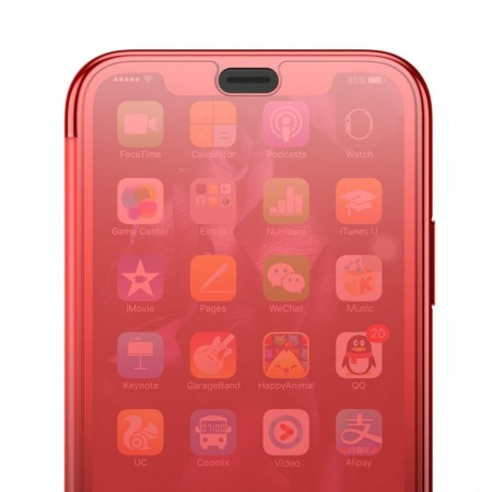Husa Book, Baseus Touchable, TPU gel + sticla securizata, pentru iPhone XS Max, rosu - Img 3