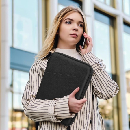 Husă de Protecție Slim 13 Inch pentru Tabletă și Laptop, Buzunare Multi-Compartiment, Material Rezistent la Stropire, Compatibilă iPad Pro 13"/12.9", Galaxy Tab S10+/S9+, Surface Pro și reMarkable, Negru - Img 2