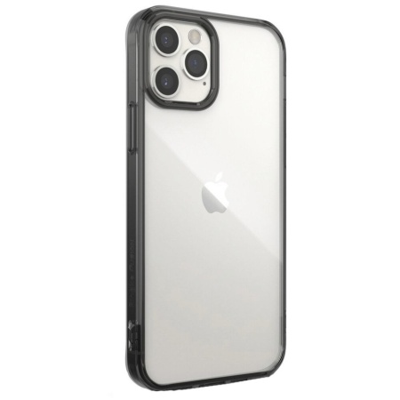 Husa Premium Ringke Fusion X Compatibila Cu iPhone 12 Pro Max, Transparenta Cu Rama Fumurie - Img 2
