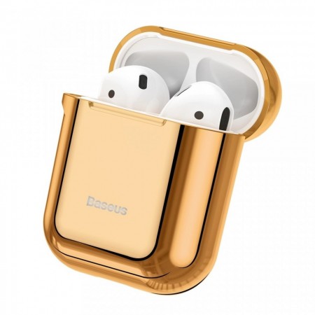Husa protectoare din gel silica , Baseus pentru Apple Airpods , auriu - Img 2