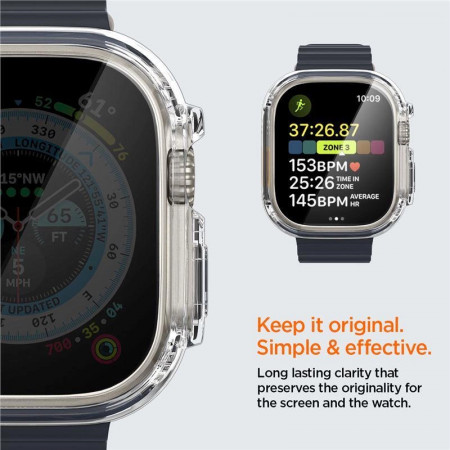 Husa Spigen Ultra Hybrid pentru Apple Watch Ultra (49 mm) - transparenta