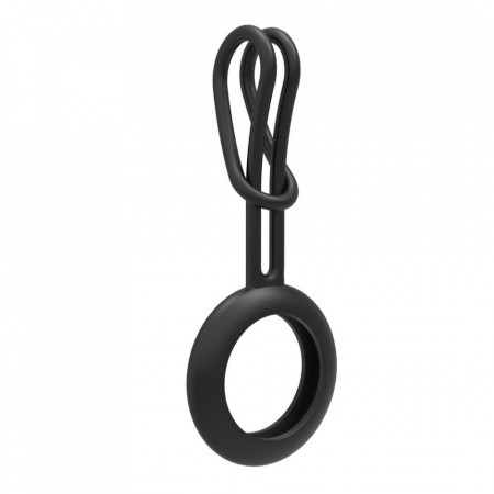 Husa TYPEC tip breloc din silicon flexibil pentru Apple AirTag negru