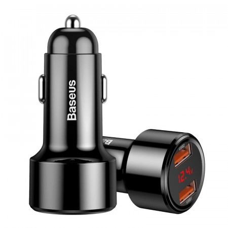 Incarcator auto 2x USB QC 3.0 45W Baseus Magic , negru - Img 4