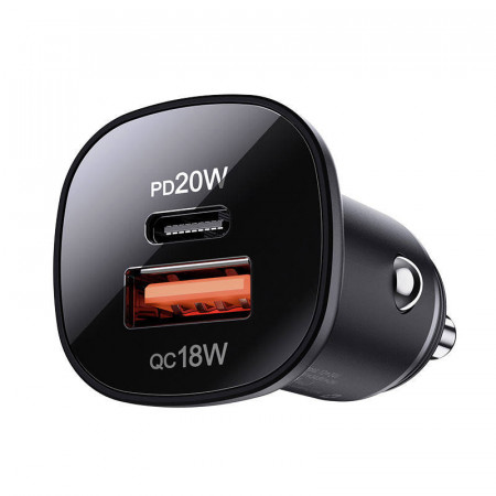 Incarcator auto Acefast B1 mini 38W, USB + USB-C (negru) - Img 2