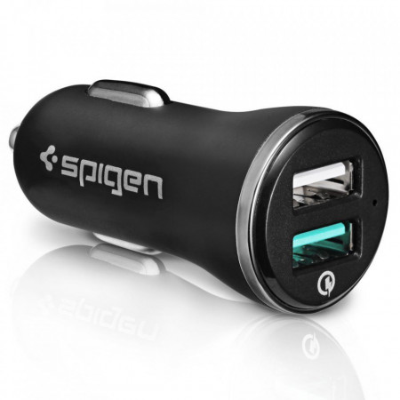 Incarcator auto Spigen F27QC cu doua porturi si functie QuickCharge 3.0