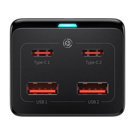 Incarcator de perete Baseus GaN3 Pro / powerstrip 2xUSB + 2xUSB-C + AC, 100W (negru) - Img 5