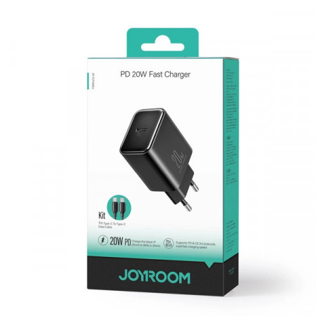 Incarcator de perete Joyroom JR-TCF02 USB-C PD 20W + cablu USB-C - negru - Img 4