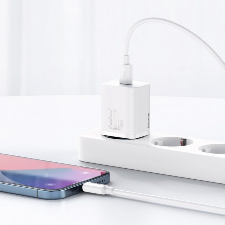 Incarcator priza Baseus Super Si 1C USB Type C 30 W Power Delivery Quick Charge white (CCSUP-J02) - Img 2
