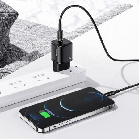 Incarcator retea USAMS 1XUSB-C T36 MINI 20W negru - Img 2