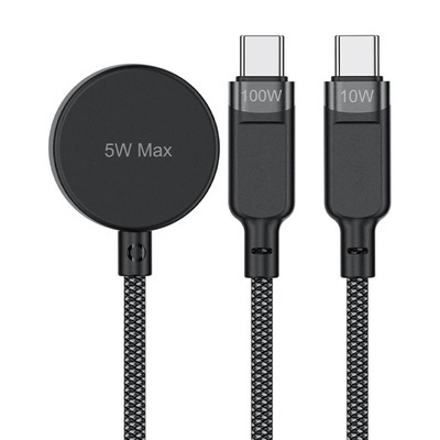 Incarcator Wireless Acefast 4in1 pentru Apple Watch Series, USB-C, Negru - Img 6