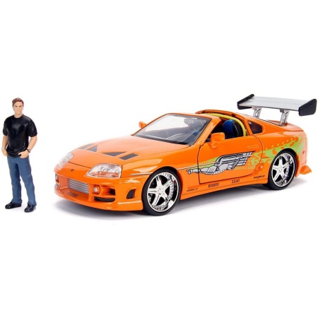JADA FAST AND FURIOUS SET FIGURINA BRIAN SI MASINUTA METALICA TOYOTA SUPRA 1 LA 24 - Img 2
