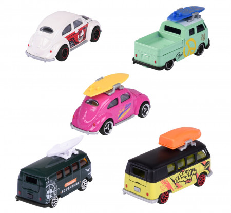 MAJORETTE SET 5 MASINUTE DIN METAL VOLKSWAGEN 7.5CM - Img 2