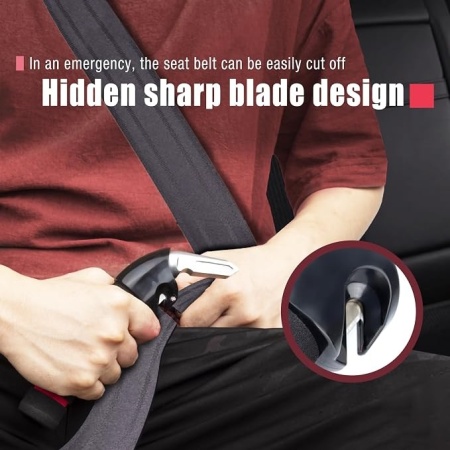 Maner de sprijin auto multifunctional pentru batrani si persoane cu dizabilitati, bara asistenta iesire din masina cu prindere pe incuietoarea portierei, Rosu - Img 2