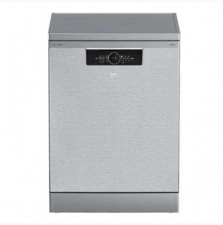 Masina de spalat vase Beko BDFN36530XC, 15 seturi, 6 programe, Clasa D, Hygiene Intense, Quick&Shine, CornerIntense, Motor ProSmart Inverter, Deschidere usa automata, 60 cm, Argintiu