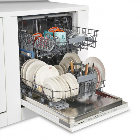 Masina de spalat vase incorporabila Heinner HDW-BI6092TE++, 12 Seturi, 9 programe, Clasa E, Control touch, Half load, Buzzer final program, Aquastop, 60 cm - Img 5
