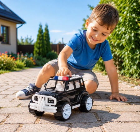 MASINA JEEP OFF ROADER NEGRU ALB 32CM - Img 3