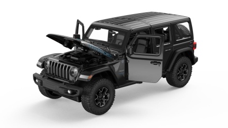 MASINUTA METALICA JEEP WRANGLER RUBICON 4XE NEGRU SCARA 1 LA 24 - Img 2