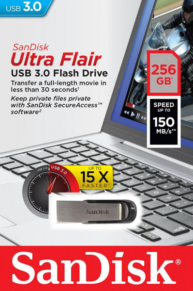 Memorie USB SanDisk Ultra Flair, 256GB, USB 3.0 - Img 2