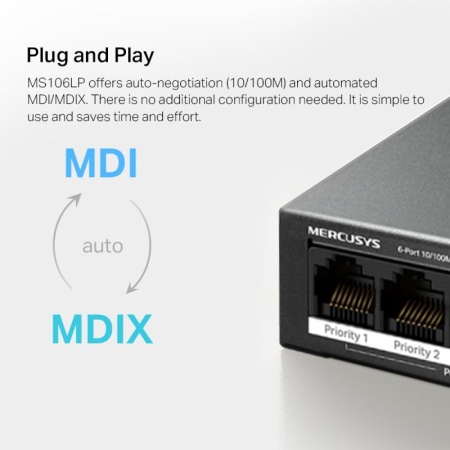 MERCUSYS DESKTOP SWITCH 6PORT MS106LP - Img 14