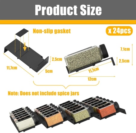 Organizator Modular Extensibil pentru Sertar de Condimente Famhap (24 Piese, Culoare Neagră), Potrivit pentru Sertare cu Lățime între 5 și 120 cm - Img 7