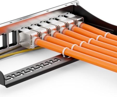 Panou Patch Modular de 12 Porturi deleyCON, 1U, Rack 10 Inch + 12 Bucăți Module Keystone RJ45 CAT6a, Negru - Img 6