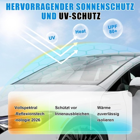 Parasolar Pliabil pentru Parbriz Auto Typec Home, Protecție UV 98.7% și Izolație Nanopolimer, Dimensiune Universală 140 x 80 cm, Deschidere Rapidă tip, Husă Inclusă - Img 6
