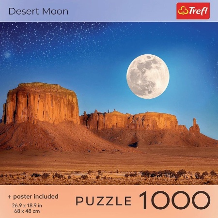 PUZZLE TREFL 1000 COLECTIA SUA LUNA IN DESERT POSTER INCLUS - Img 3