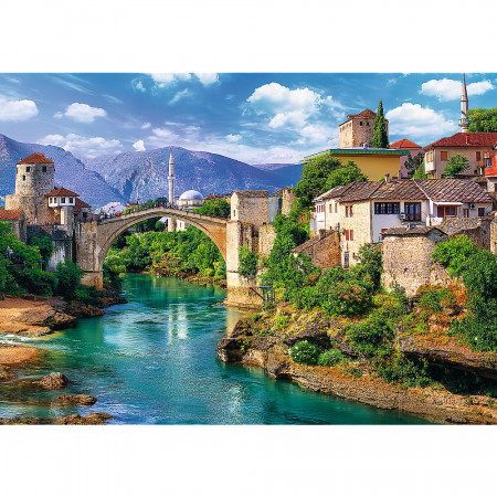 PUZZLE TREFL 500 POD VECHI MOSTAR BOSNIA - Img 2