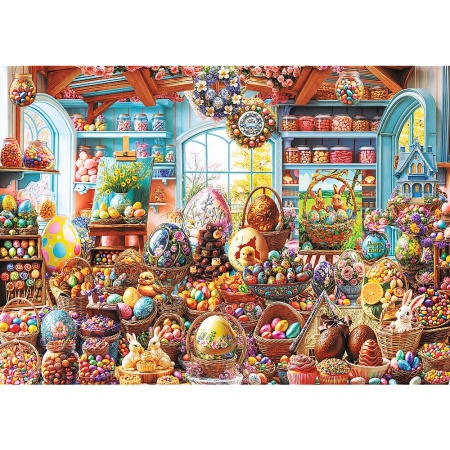 PUZZLE TREFL 500 PREMIUM PLUS SPRING BLOOM MAGAZIN DE DULCIURI DE PASTE - Img 2