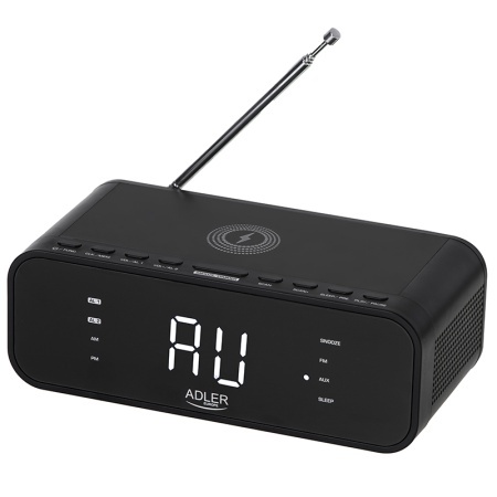 RADIO CU CEAS INCARCARE WIRELESS AD 1192 NEGRU ADLER - Img 2