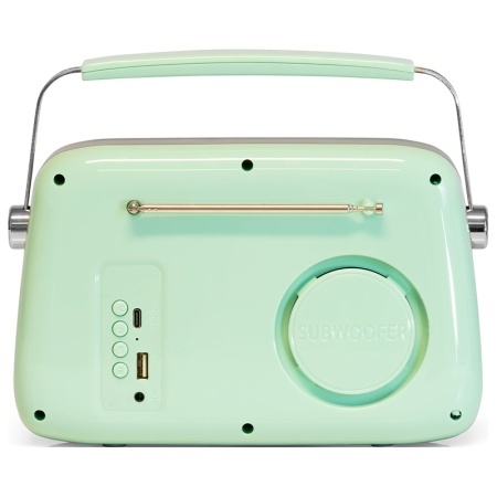 RADIO FM PORTABIL NOSTALGIA 15W CU FUNCTIE BT/AUX - VERDE LUCIOS - Img 5