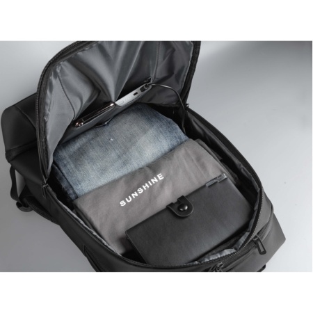 Rucsac laptop Serioux Smart Travel ST9588, rezistent la apa, port USB, 15.6″, Negru - Img 2