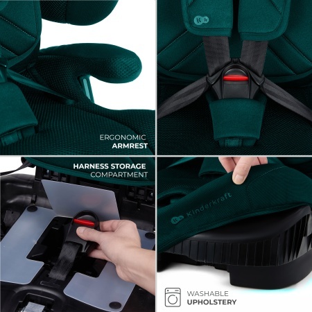 SCAUN AUTO KINDERKRAFT FIX2GO 76-150 CM, GREEN - Img 2