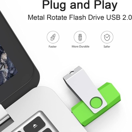 Set 10 Bucăți Stick-uri USB 2.0 Typec Home 8 GB, Memorie Externă USB / Pendrive cu Design Rotativ și Culori Mixte, Include Șnururi Asortate - Img 7
