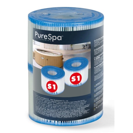Set 2 cartuse filtrare tip S1 Intex 29001, pentru pompe filtrare apa cada cu hidromasaj PureSpa - Img 2