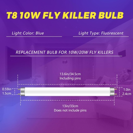 Set 2 Lămpi UV de Schimb FSL BL T8 F10W (Lungime 34.5 cm), Tuburi Neon pentru Lămpi Electrice Anti-Insecte / Țânțari - Img 7