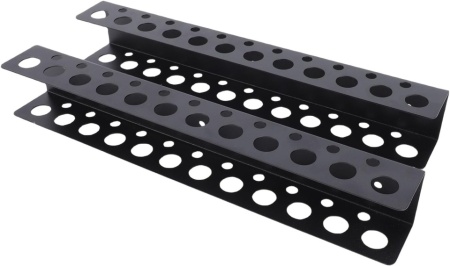 Set 2 Suporturi Metalice de Perete pentru Scule și Unelte Klanata, 23 Orificii de Organizare, Construcție din Oțel Rezistent, Accesorii de Montaj Incluse, 33 x 6 x 5 cm - Img 9