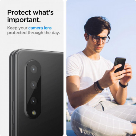 Set 2 x folie protectie camera SPIGEN OPTIK.TR pentru GALAXY FOLD 3 BLACK - Img 2