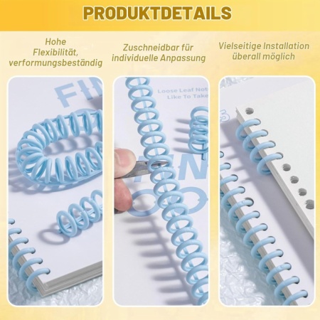 Set 20 Inele de Îndosariat din Plastic, 30 Inele (Format A4), Diametru Interior 12 mm, Pas Inele 10 mm, Spire pentru Îndosariere Documente, Caiete, Prezentări și Proiecte Școlare - Img 8