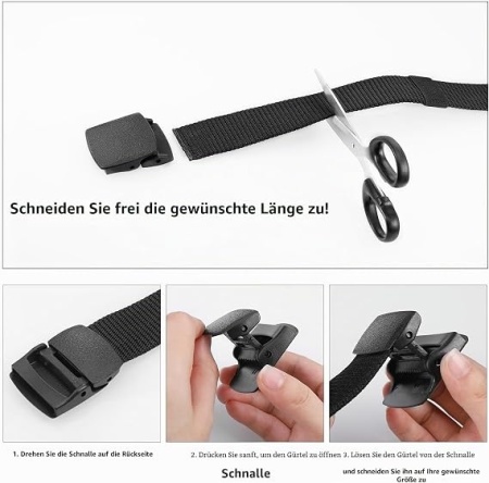 Set 3 Curele Bărbați din Nailon cu Cataramă Plastic, Ajustabile, Fără Metal, Ideale pentru Securitate Aeroport și Activități Outdoor - Img 2