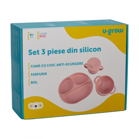Set 3 piese silicon, roz - Img 7