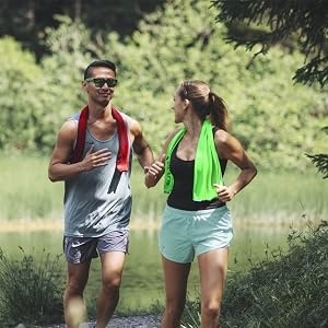 Set 3 prosoape răcoritoare instant Airflip Ice din microfibră, 100 x 30 cm, efect de răcire prin evaporare pentru gât și cap, ideale pentru drumeții, alergare, tenis și fitness - Img 5
