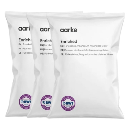 Set 3 Rezerve Granule Filtrare Apă Aarke Enriched, Îmbogățire cu Magneziu și Creștere pH (Apă Alcalină), Reducere Clor și Metale Grele, Capacitate 3 x 120 L, Compatibil cu Carafele Aarke Purifier și ReFilter - Img 4