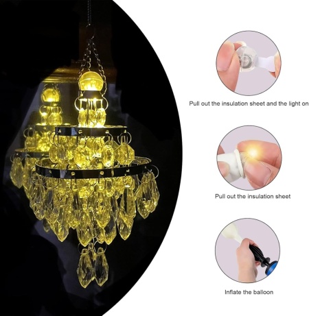 Set 30 Mini Lumini LED Decorative pentru Baloane și Lampioane, Lumină Albă Caldă, Diametru 1.3 cm (0.5 Inch), Peste 48 Ore Autonomie, Rezistente la Apă, Reutilizabile cu Baterii LR41 Incluse - Img 4