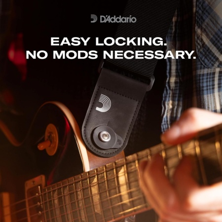Set 4 Dispozitive de Siguranță pentru Chitară D'Addario Flex Lock Strap Blocks, Blocare Fermă a Curelei, Fără Modificări sau Hardware Suplimentar, Montare Rapidă, Negru - Img 2